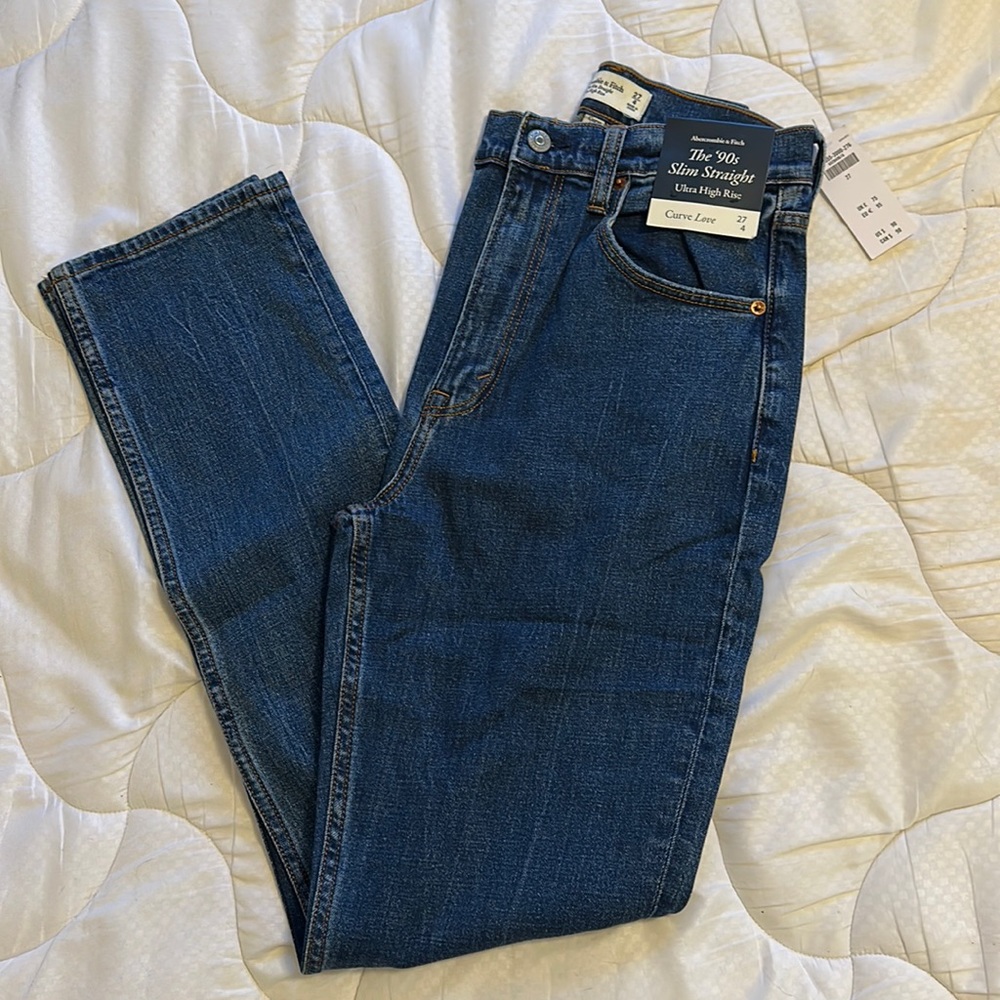 The 90s slim straight ultra high rise curve love jeans